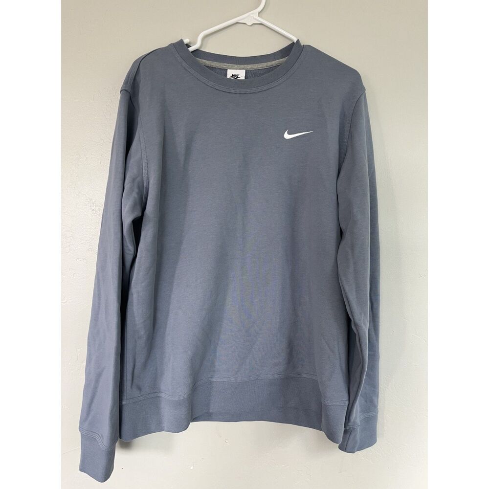 Nike Club Crewneck Sweatshirt Steel Blue Mens Size L